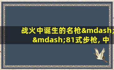 战火中诞生的名枪——81式步枪, 中国陆军士兵的最爱